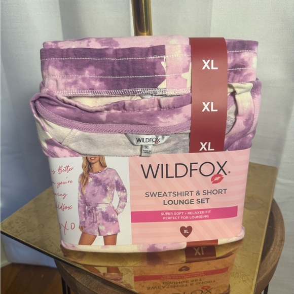 Wildfox Cozy Purple and White Pajama Set - Picture 1 of 4